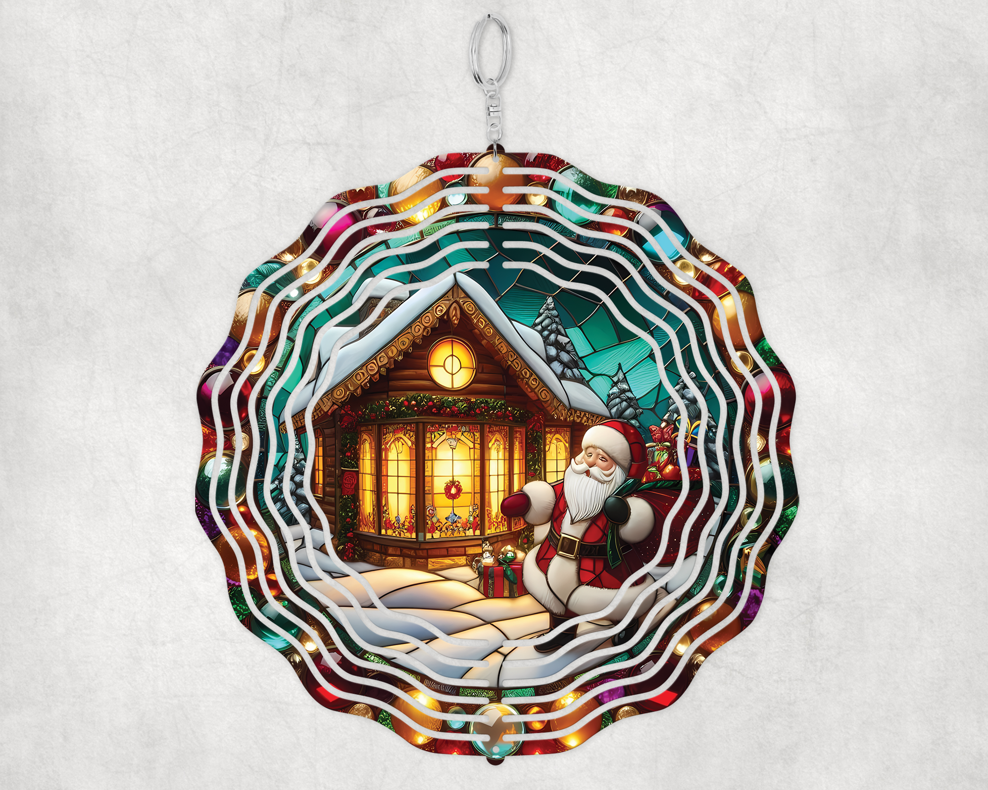 Stained Santa Wind Spinner Mockup