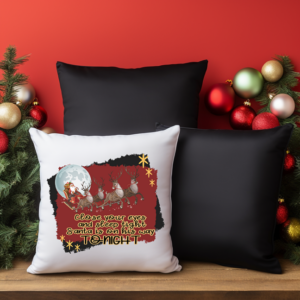 Santa's On His Way Pillow Cover Mockup
