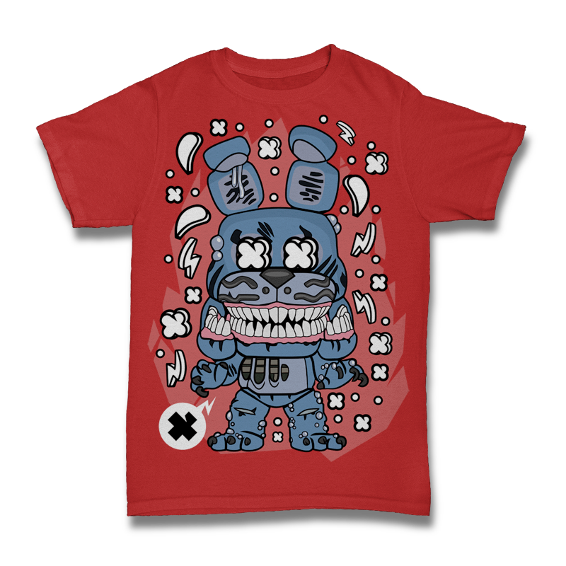 Chibi Twisted Rabbit Animatronic Shirt Mockup