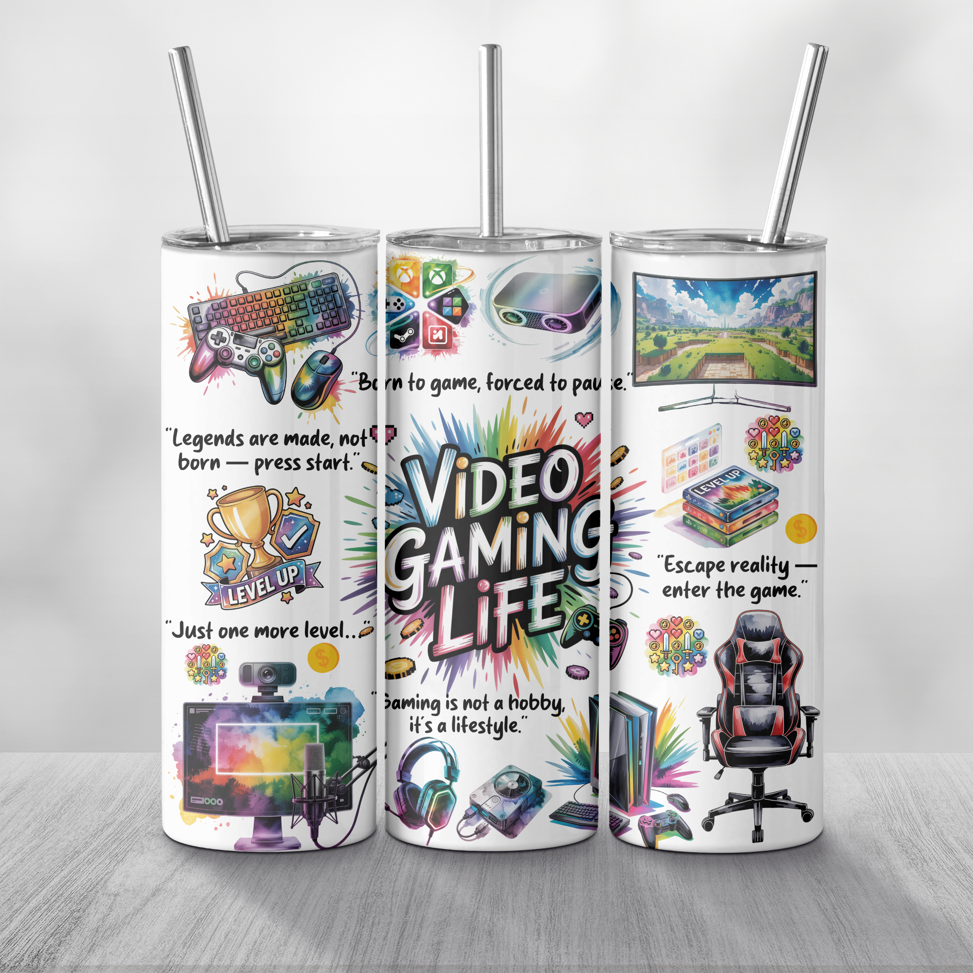 Video Game Life Tumbler Mockup