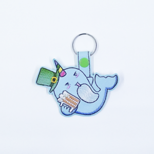 St. Stabby the Narwhal Key Fob
