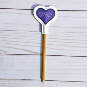 Smile Conversation Heart Pencil Topper