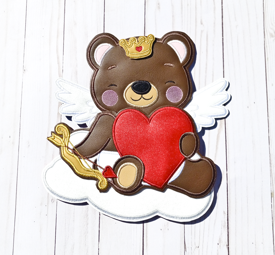 Heart Holding Cupid Bear Decorative Piece