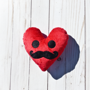 Kawaii Mustache Heart Plush