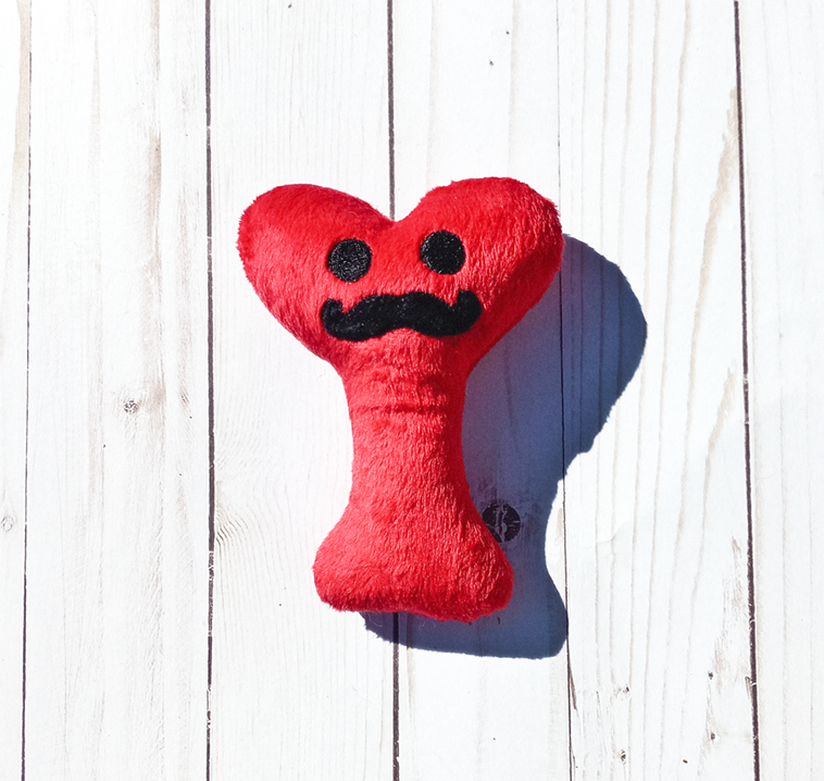 Kawaii Mustache Heart Rattle