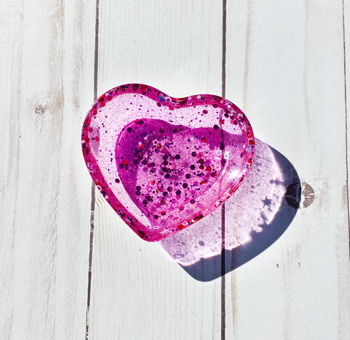 Resin Heart-shaped Trinket Tray