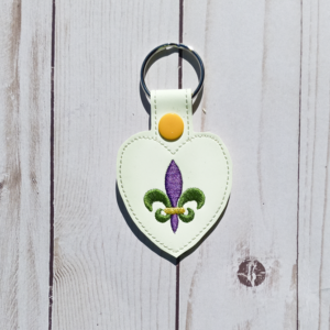 Fleur De Lis Heart Key Fob