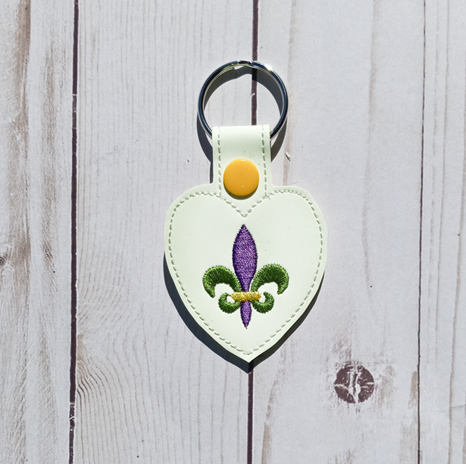 Fleur De Lis Heart Key Fob