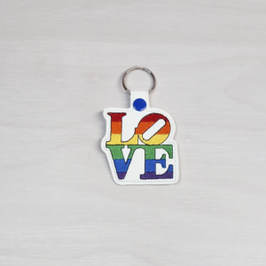 Rainbow Love Key Fob