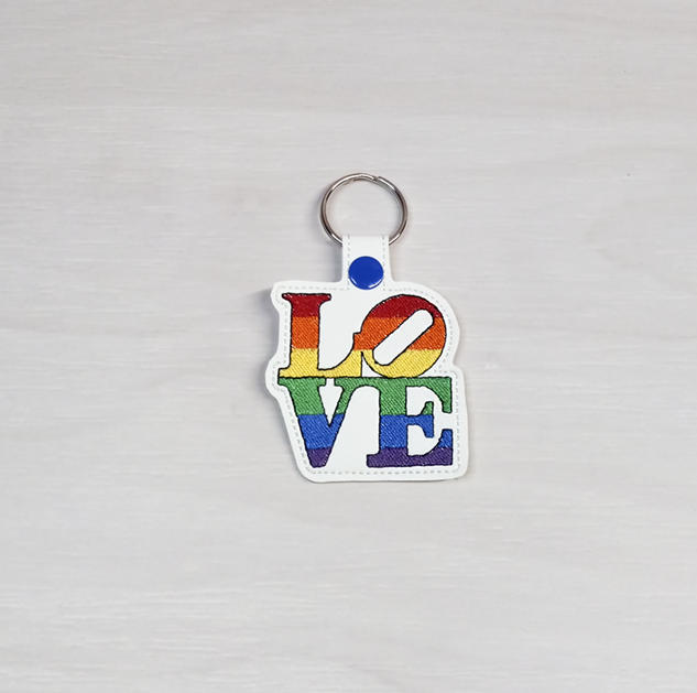 Rainbow Love Key Fob
