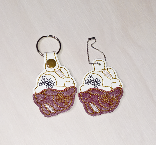 Yin Yang Rabbits Fob/ Dangle