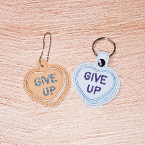 Give Up Conversation Heart Fob/ Dangle