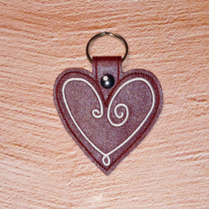 Swirly Heart Key Fob