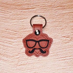 Mustache Heart Key Fob