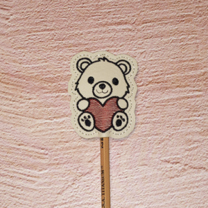 Bear w/Heart Pencil Topper