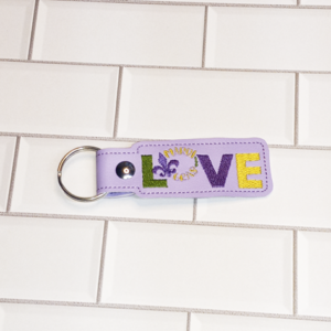 Mardi Gras Love Key Fob