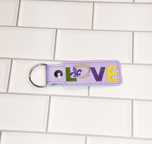 Mardi Gras Love Key Fob