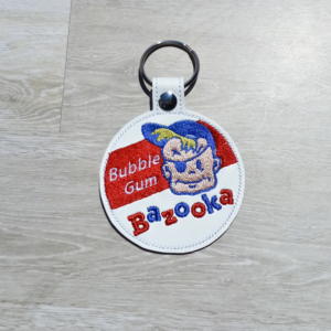 Red & Blue Bubble Gum Logo Key Fob