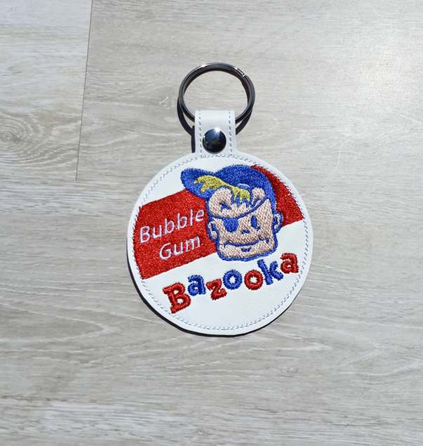 Red & Blue Bubble Gum Logo Key Fob
