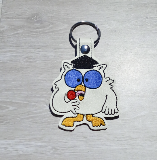 Lollipop Licking Owl Key Fob