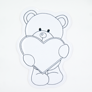 Standing Teddy Bear With Heart Color Tile
