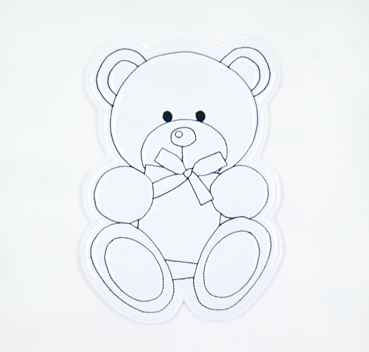 Teddy Bear With A Present Color Tile