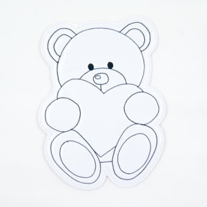 Sitting Teddy Bear With Heart Color Tile