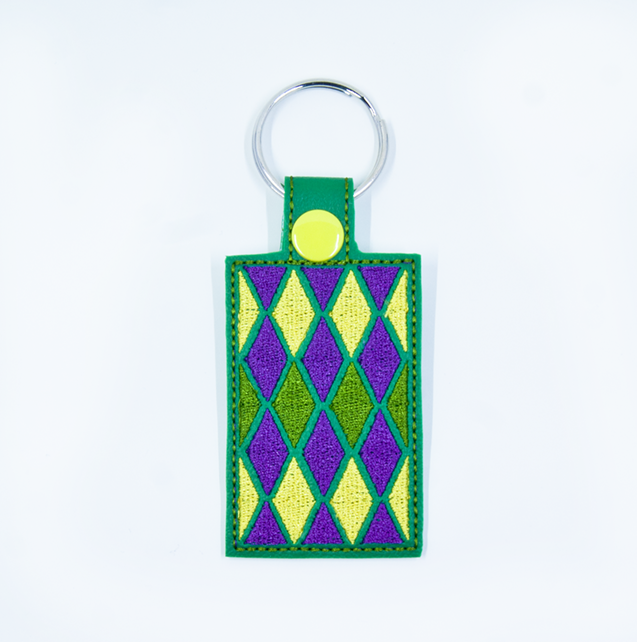 Mardi Gras Harlequin Key Fob