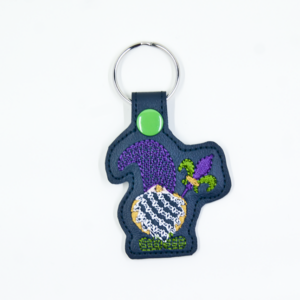 Mardi Gras Gnome Key Fob