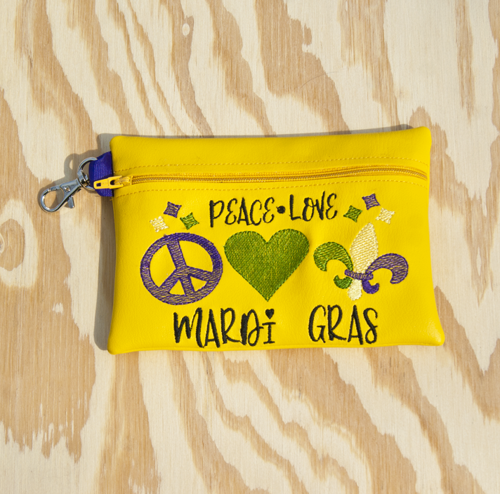 Peace, Love, Mardi Gras Bag
