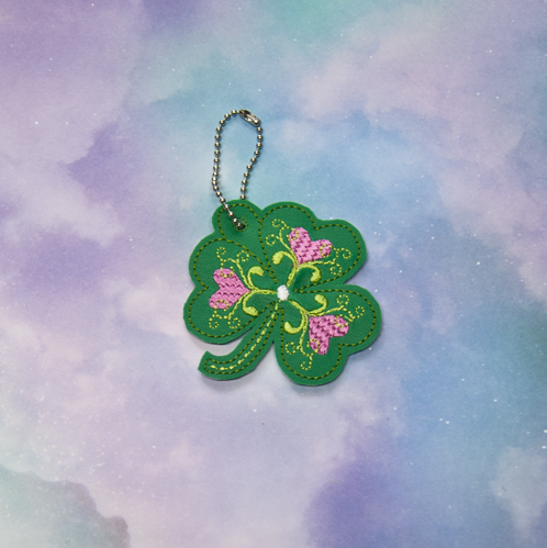 Floral Shamrock Bag Dangle