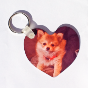 Printed Heart-shaped Keychain