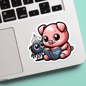 Spider & Pig Sticker Mockup
