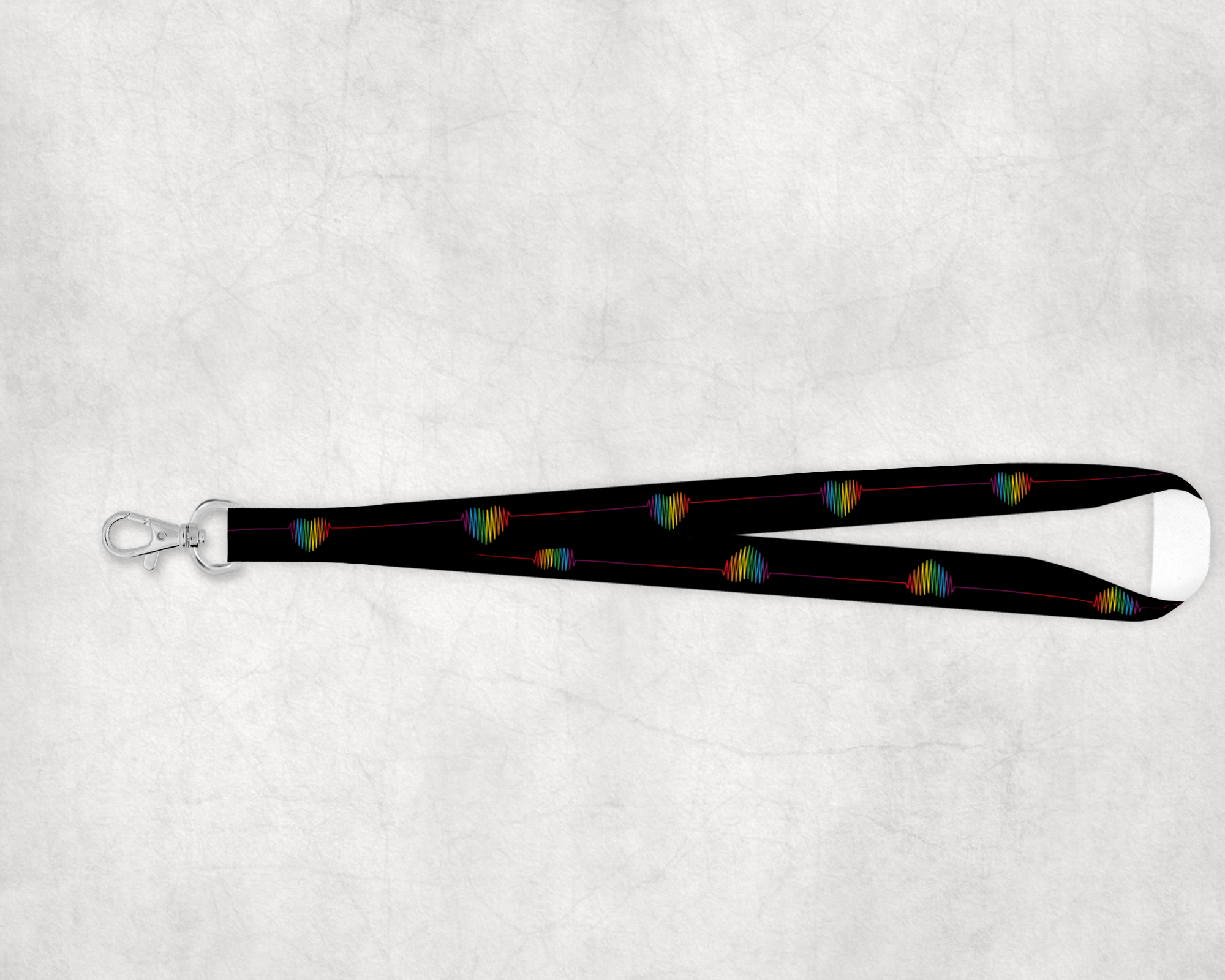 Rainbow Heartbeats Lanyard Mockup
