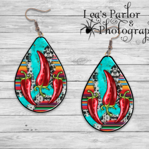 Red Chili Peppers Earrings Mockup