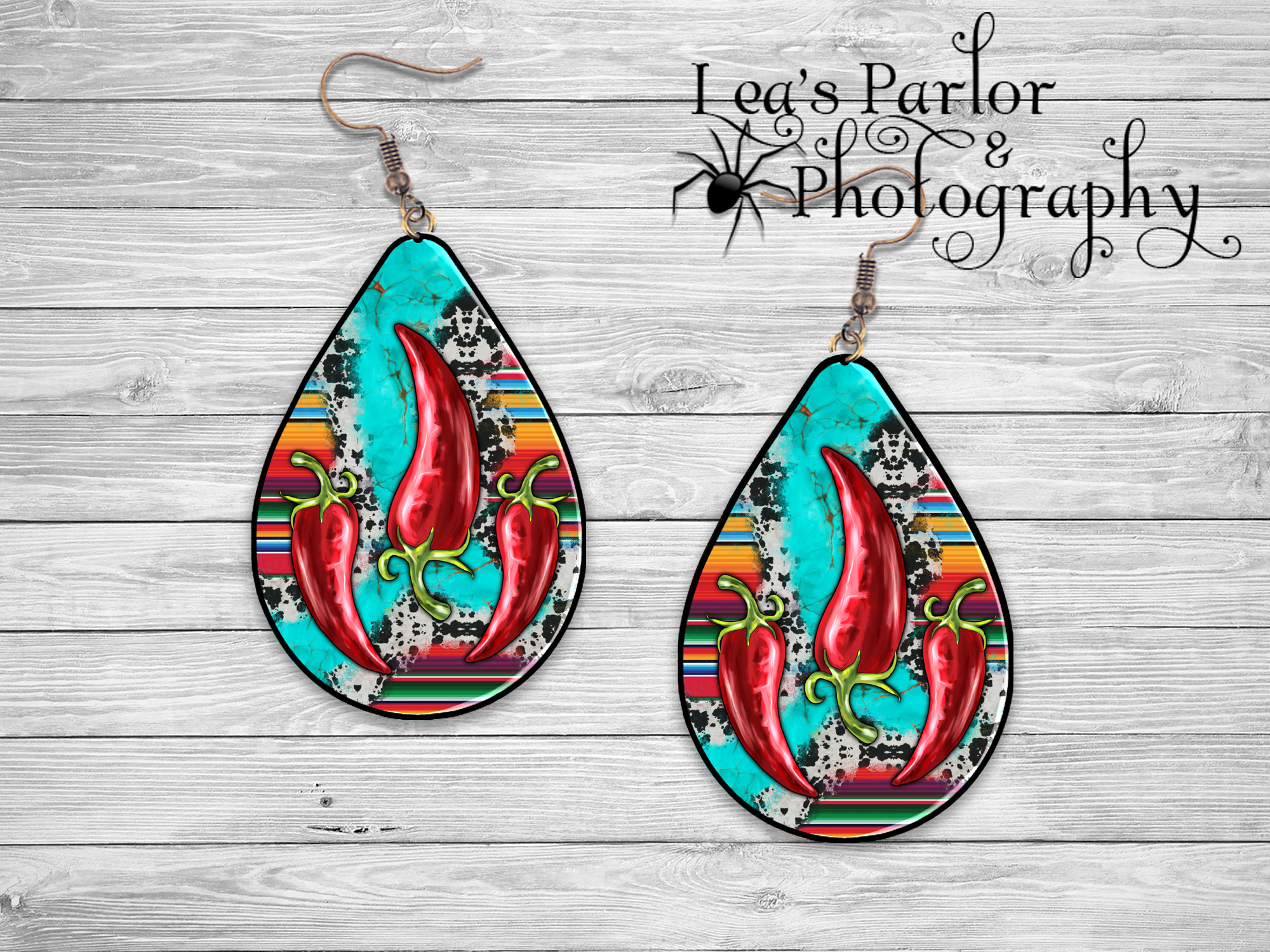 Red Chili Peppers Earrings Mockup