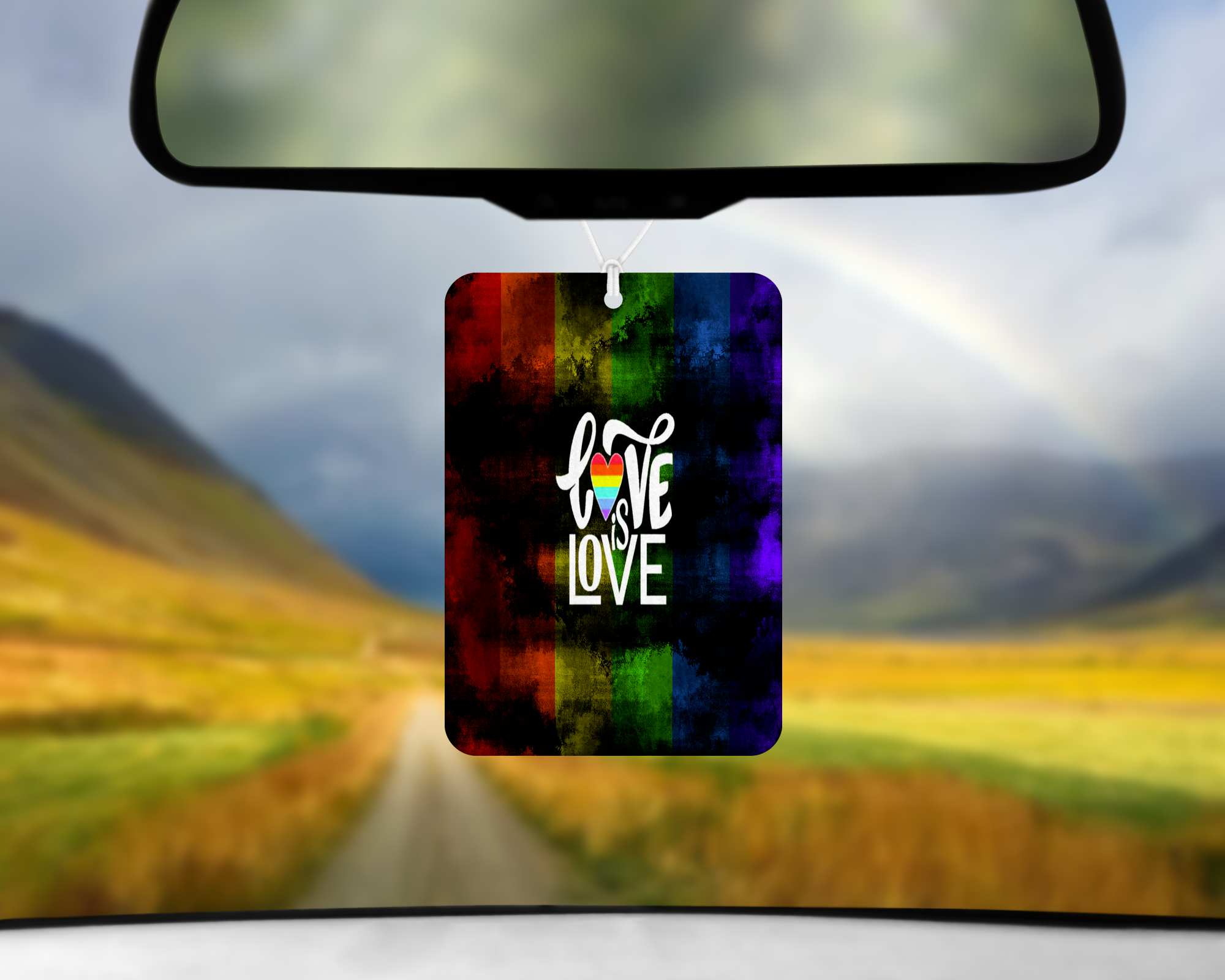 Love Is Love Air Freshener Mockup
