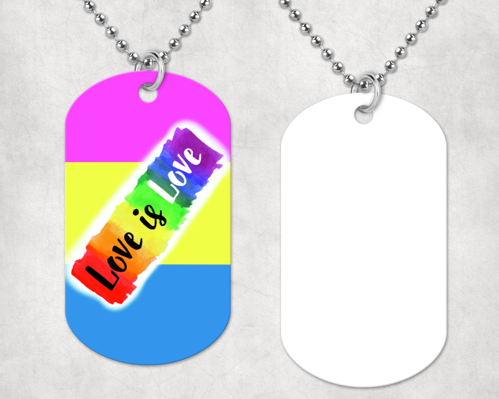 Love Is Love Dog Tag Mockup