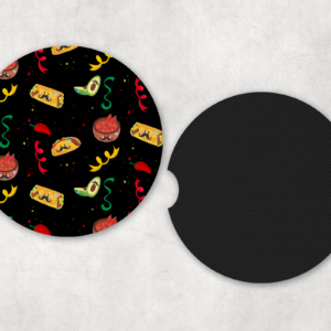 Tacos, Burritos & Salsa, Oh My! Car Coasters Mockup