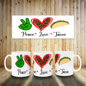 Peace Love Tacos Mug Mockup