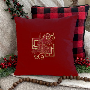 Lunar Rabbit Throw Pillow Mockup