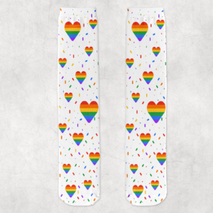 Rainbow Hearts Socks Mockup