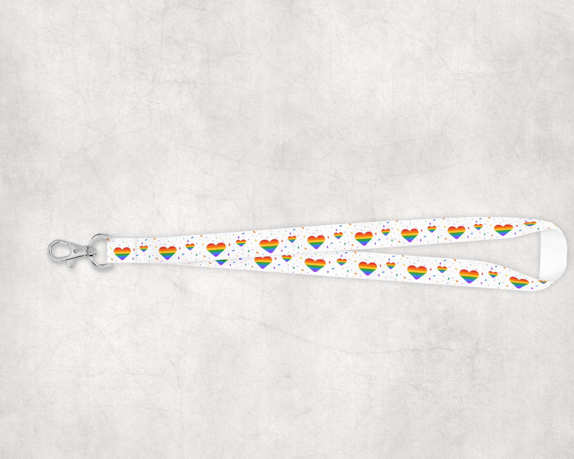 Rainbow Hearts Lanyard Mockup