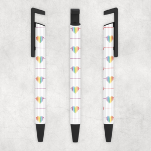 Rainbow Heartbeats Ballpoint Pen Mockup