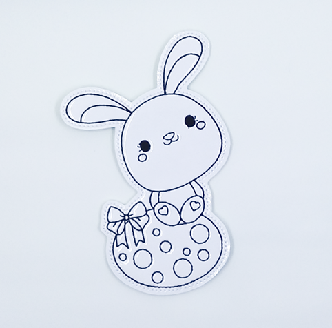 Bunny On Easter Egg Color Tile