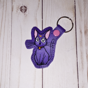 Moon Kitty Key Fob