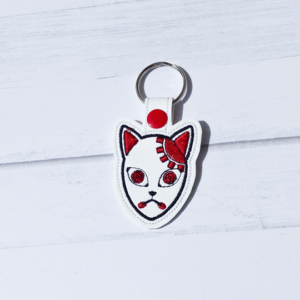 Sun Kitsune Mask Key Fob