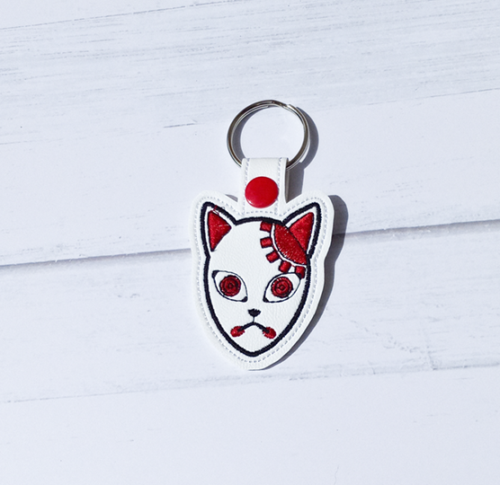 Sun Kitsune Mask Key Fob