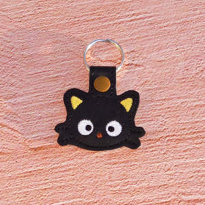 Black Kitty Face Key Fob