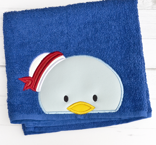 Happy Penguin Friend Hooded Towel
